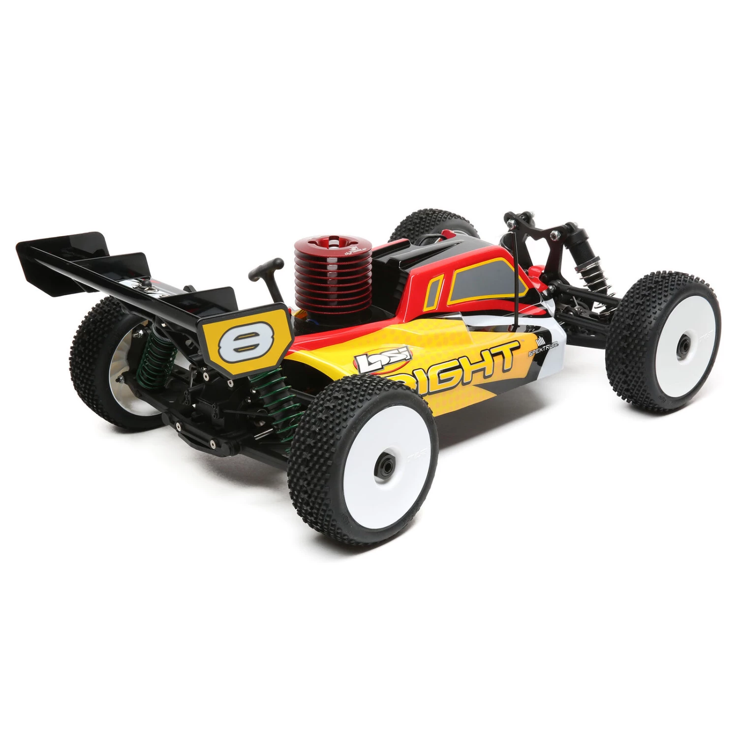 Losi 1/8 8IGHT 4WD Nitro Buggy RTR, Red/Yellow - SCRATCH & DENT 5 Losi 1/8 8IGHT 4WD Nitro Buggy RTR, Red/Yellow - SCRATCH & DENT - Image 3