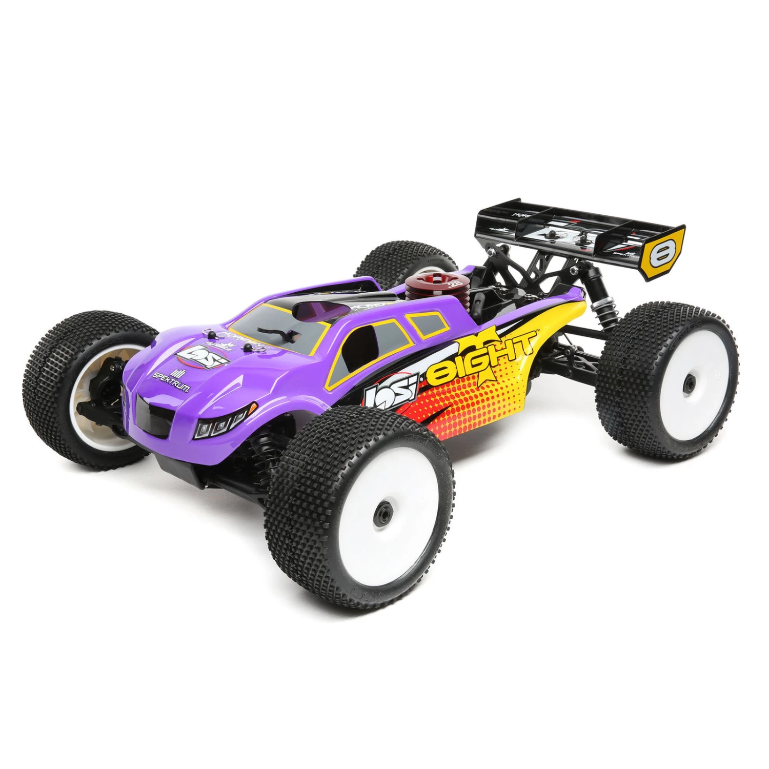 Losi 1/8 8IGHT-T 4WD Nitro Truggy RTR, Purple/Yellow 3 Losi 1/8 8IGHT-T 4WD Nitro Truggy RTR, Purple/Yellow