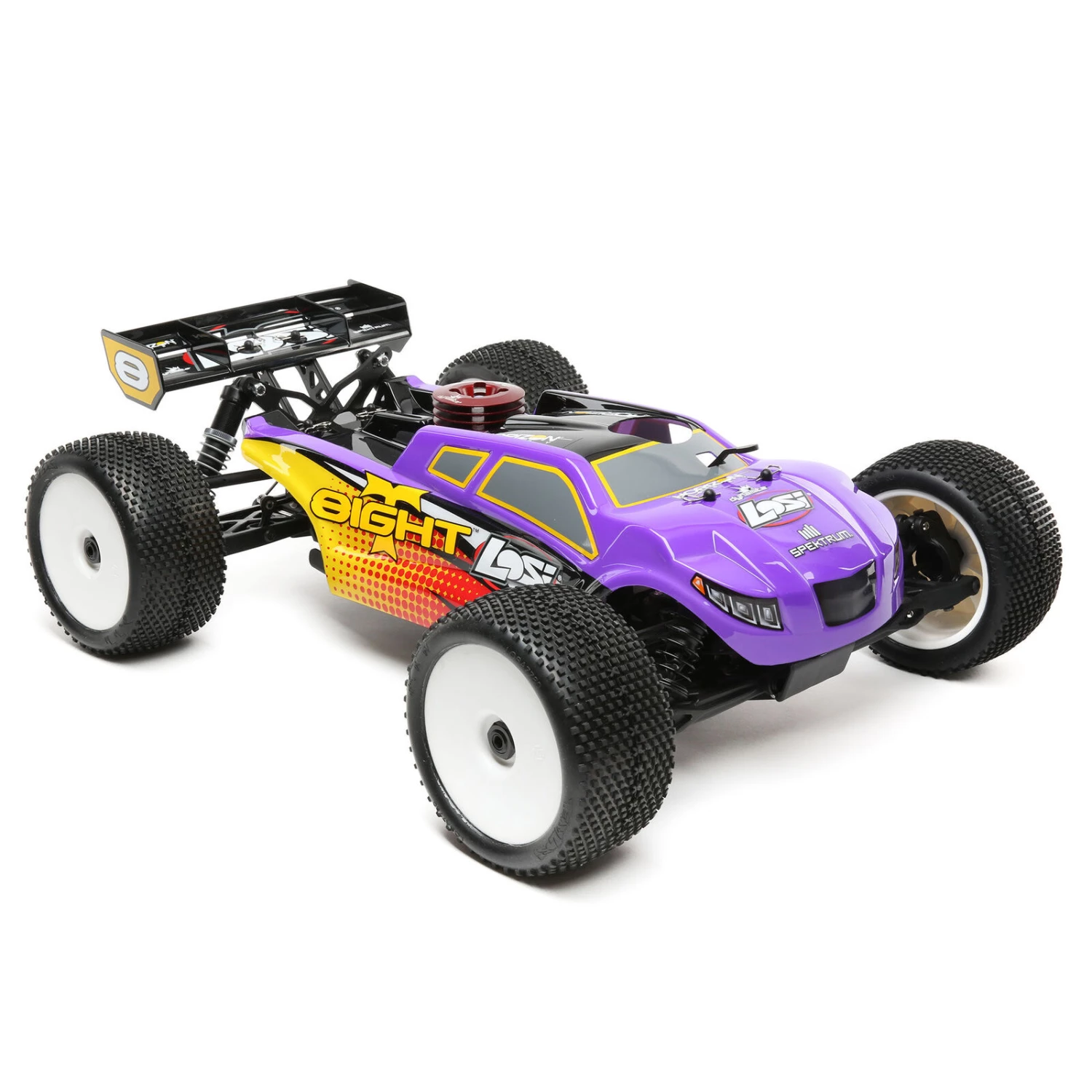 Losi 1/8 8IGHT-T 4WD Nitro Truggy RTR, Purple/Yellow 4 Losi 1/8 8IGHT-T 4WD Nitro Truggy RTR, Purple/Yellow - Image 2