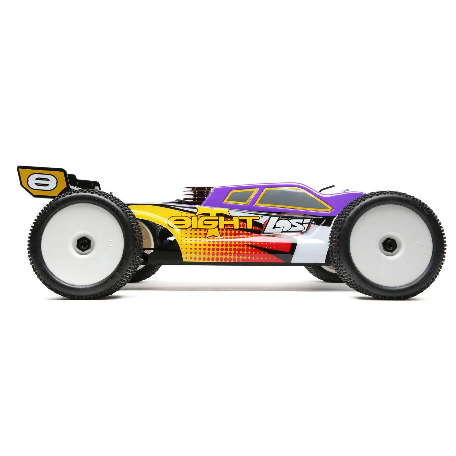Losi 1/8 8IGHT-T 4WD Nitro Truggy RTR, Purple/Yellow 5 Losi 1/8 8IGHT-T 4WD Nitro Truggy RTR, Purple/Yellow - Image 3