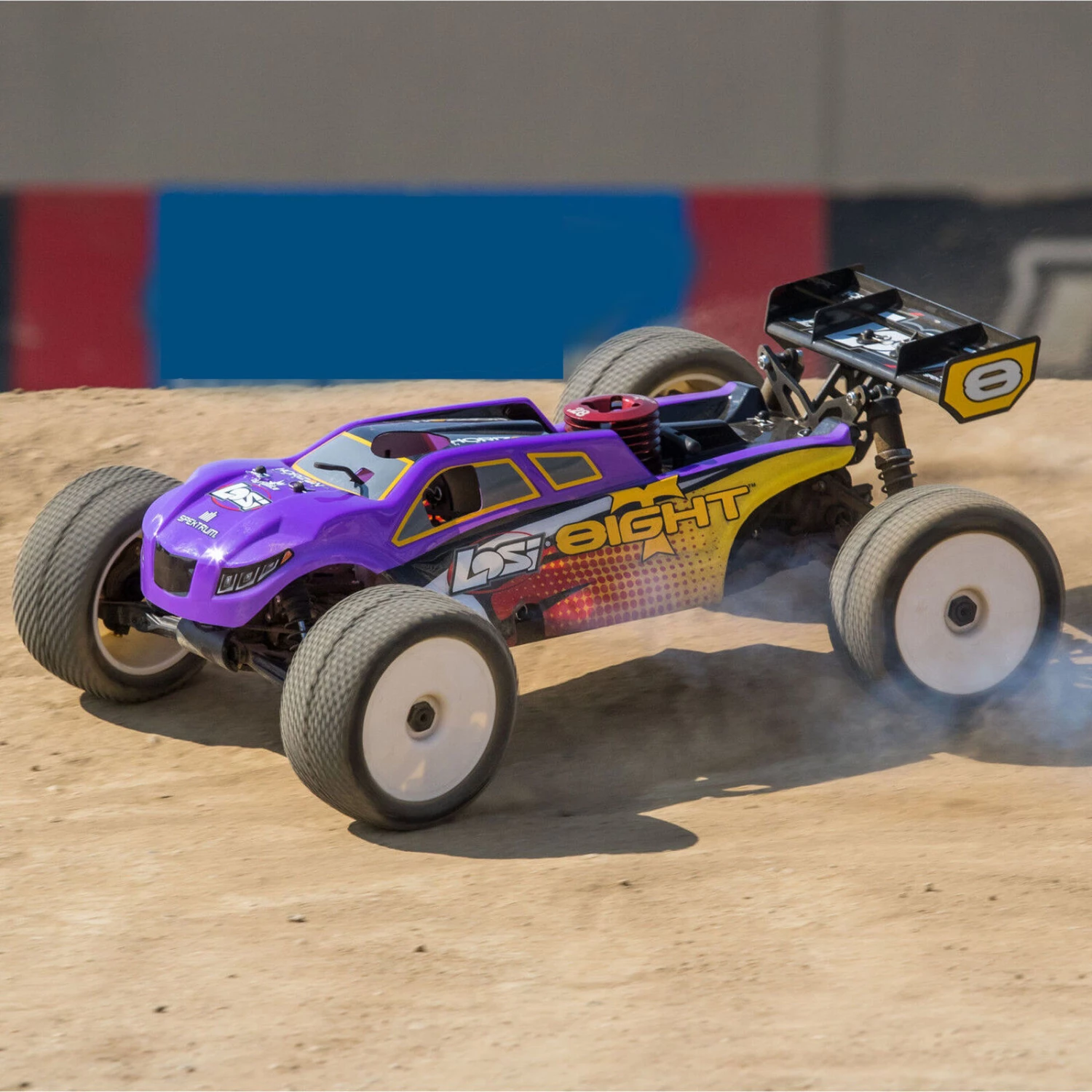 Losi 1/8 8IGHT-T 4WD Nitro Truggy RTR, Purple/Yellow 9 Losi 1/8 8IGHT-T 4WD Nitro Truggy RTR, Purple/Yellow - Image 7