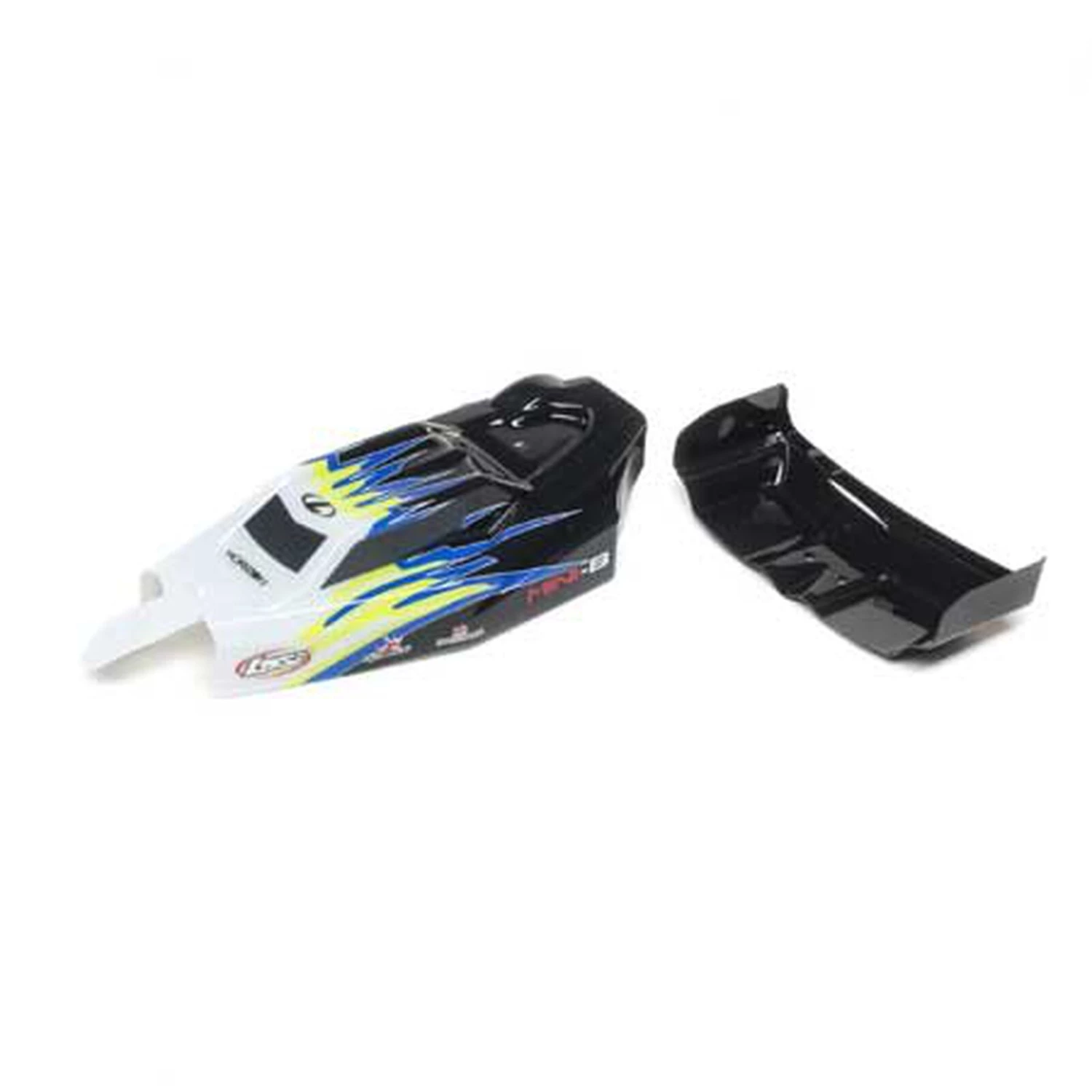 Losi Body & Wing, Black/White: Mini-B 3 Losi Body & Wing, Black/White: Mini-B
