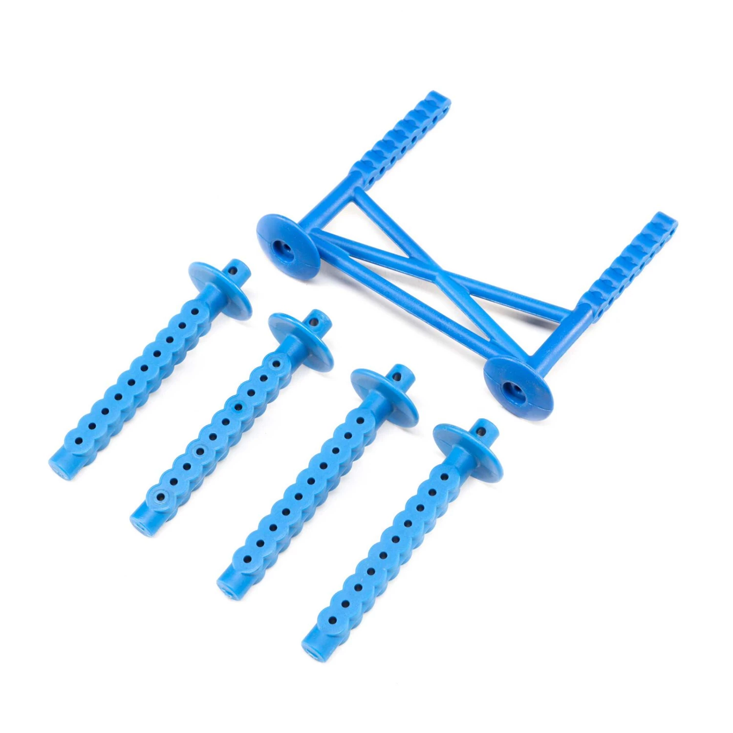 Losi Rear Body Support and Body Posts, Blue: LMT 3 Losi Rear Body Support and Body Posts, Blue: LMT