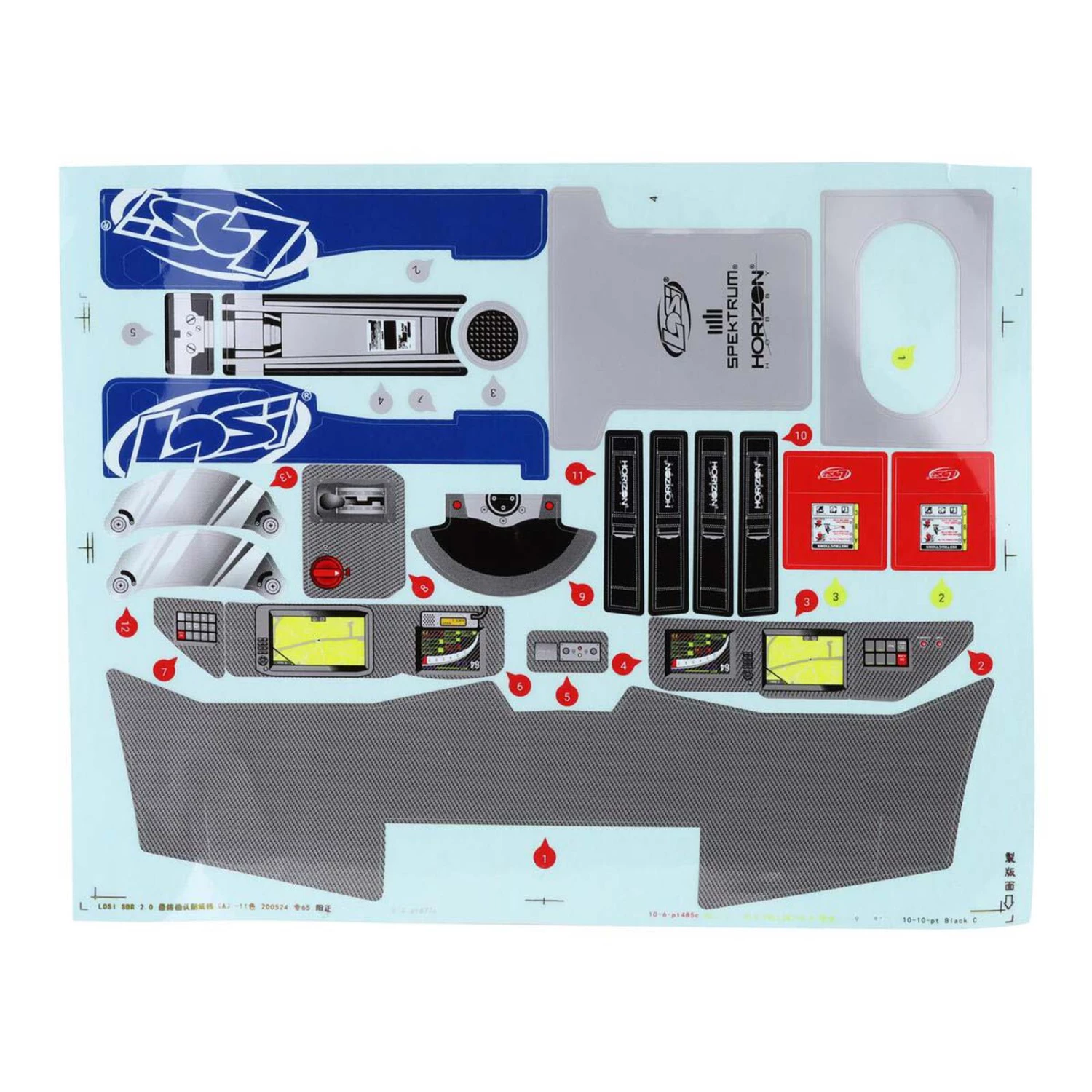 Losi Interior Set with Helmets, Clear: SBR 2.0 5 Losi Interior Set with Helmets, Clear: SBR 2.0 - Image 3