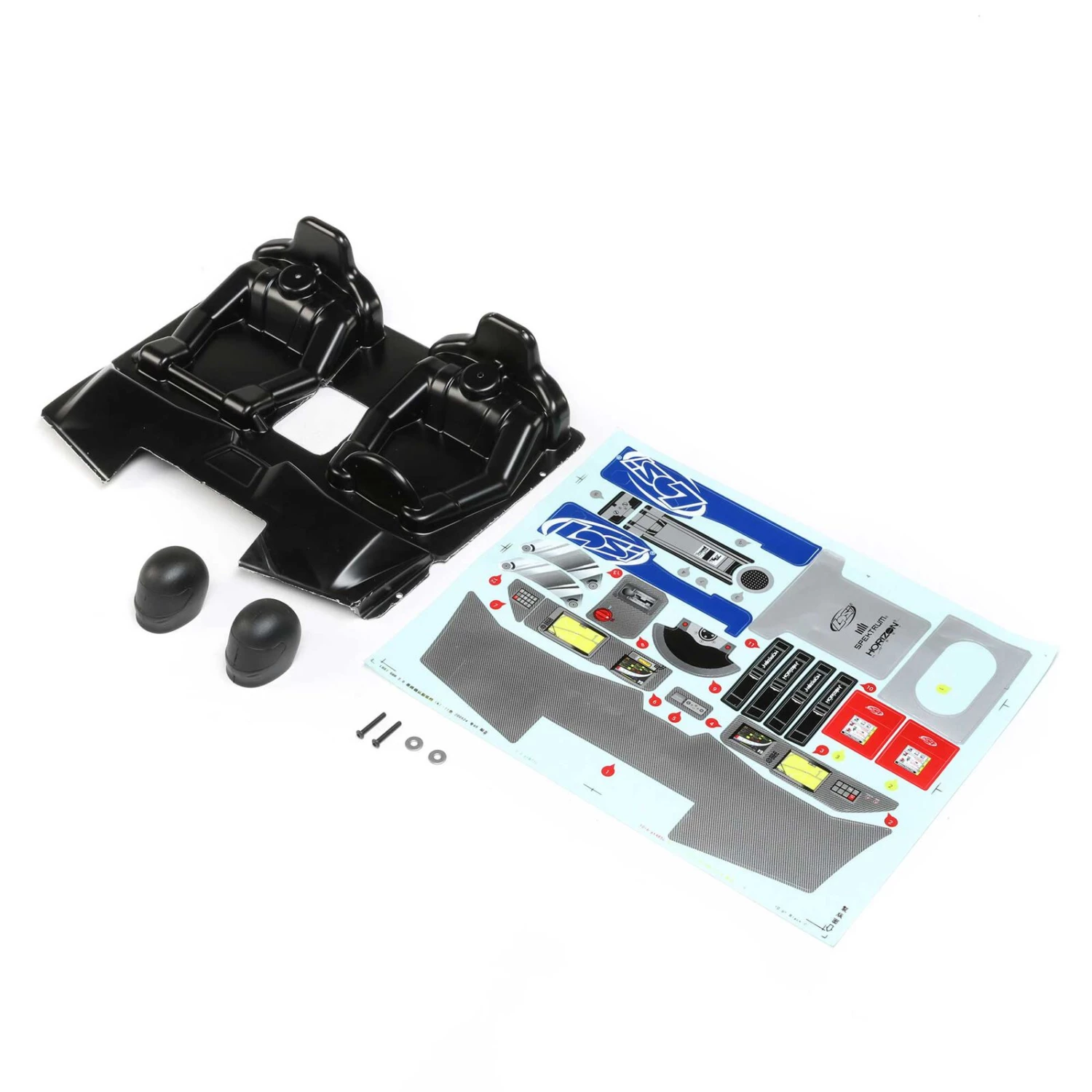 Losi Interior Set with Helmets, Clear: SBR 2.0 3 Losi Interior Set with Helmets, Clear: SBR 2.0