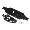 Losi Chassis with Brace Plate, 4mm, Black: DBXL 2.0
