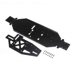 Losi Chassis with Brace Plate, 4mm, Black: DBXL 2.0