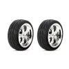 Losi Mounted FR 5-Spoke Wheel Tire 54x26mm Chrome (2)