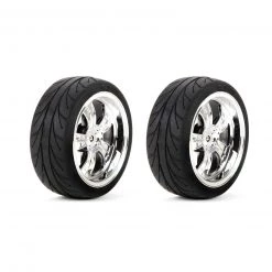 Losi Mounted FR 5-Spoke Wheel Tire 54x26mm Chrome (2)