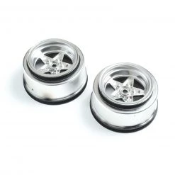 Losi Rear Wheel, Satin Chrome (2): 22S Drag