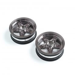 Losi Front Wheel, Black Chrome (2): 22S Drag