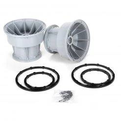 Losi Silver Wheel & Black Bead Lock Rings (2) MTXL