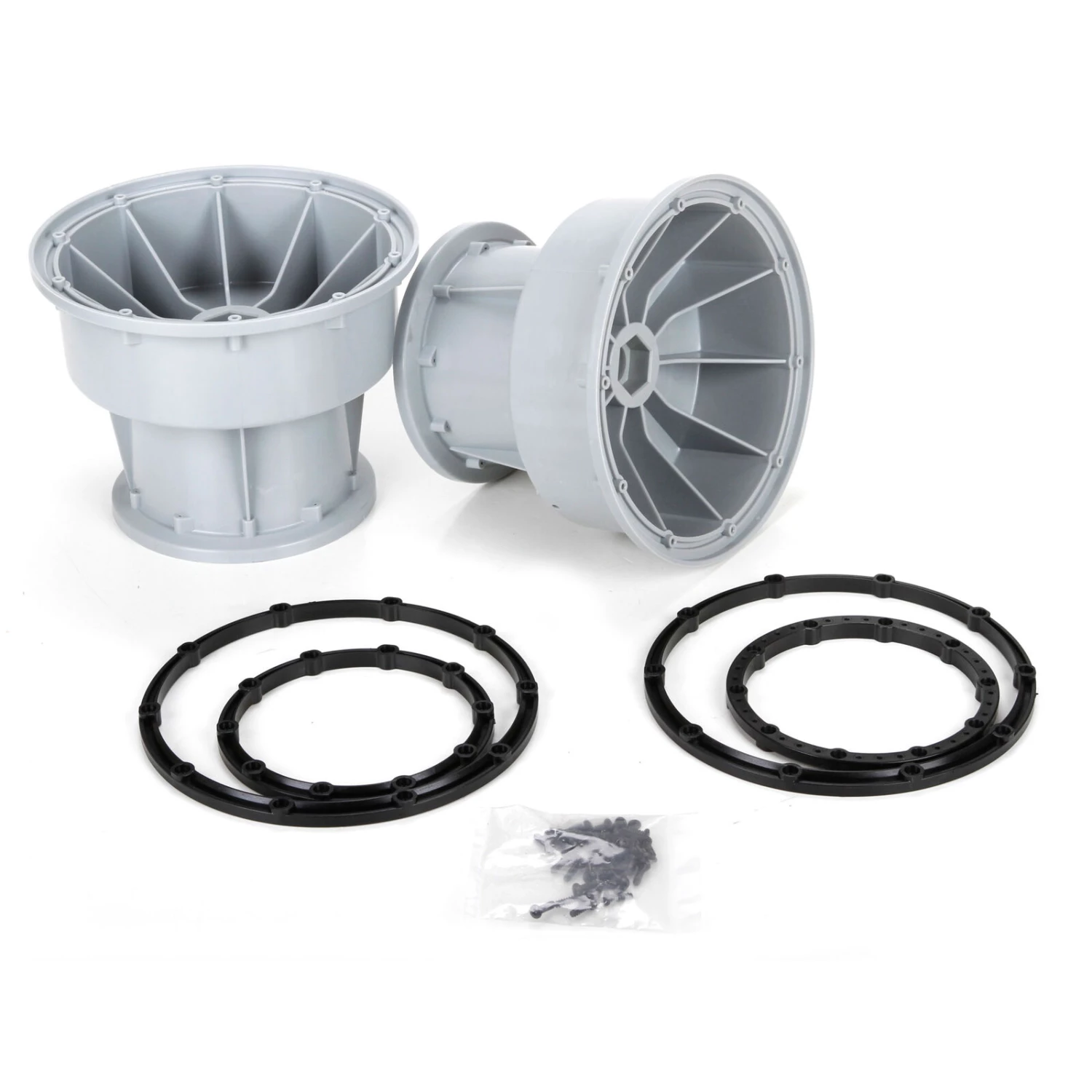 Losi Silver Wheel & Black Bead Lock Rings (2) MTXL 3 Losi Silver Wheel & Black Bead Lock Rings (2) MTXL