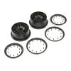 Losi 1/5 Front/Rear 4.75 Wheel and Beadlock Set, 24mm Hex, Black (2): 5ive-T 2.0