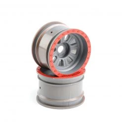 Losi 1/6 Front/Rear 3.6 Wheels, 20mm Hex, Silver (2): Super Rock Rey