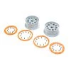 Losi 1/5 Front/Rear 4.75 Beadlock Wheels, 24mm Hex, Silver/Orange (2): DBXL-E 2.0