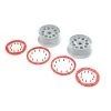 Losi 1/5 Front/Rear 4.75 Beadlock Wheels, 24mm Hex, Silver/Red (2): DBXL-E 2.0 -Losi Sales LOS45033 A0 P9VCW6KY