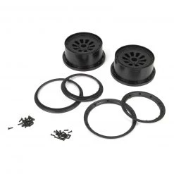 Losi 1/5 Wheel and Beadlock Set 4.75, 24mm Hex, Black (2): 5IVE-T