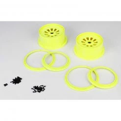 Losi 1/5 Wheel & Beadlock Set 4.75, Fluorescent Yellow (2): 5IVE-T